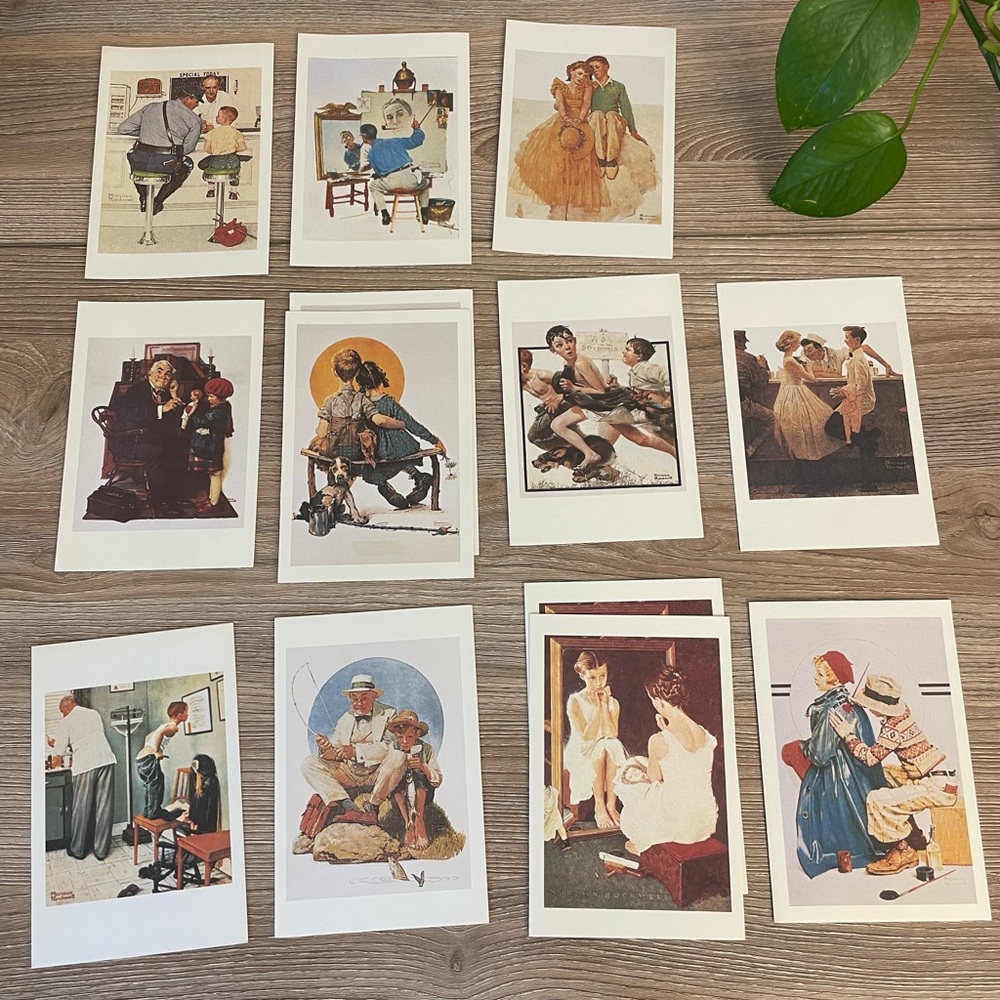Vintage 90s Norman Rockwell Curtis Publishing Blank Cards and Envelopes 13